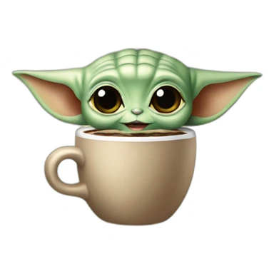 Baby yoda - drink coffee sticker