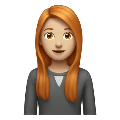 A girl has ginger, straight hair. Her hair is long  sticker