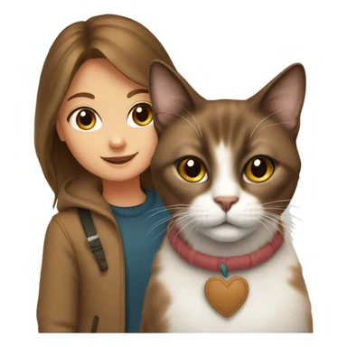 a brown snowshoe cat with girl sticker