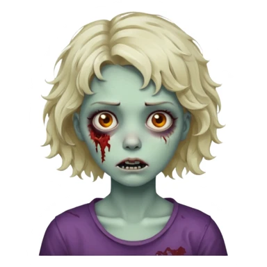 Uma menina zombie com um cabelo ondulado curto, com a franja pro lado sticker