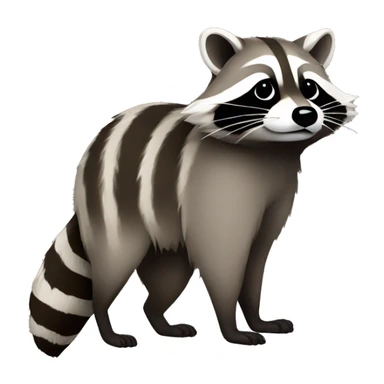 raccoon full body side profile facing left sticker