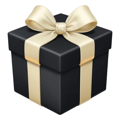 square black gift box present with an ivory bow sticker