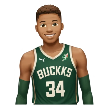 giannis smiling Bucks number 34 sticker
