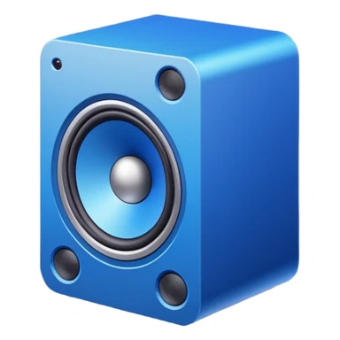 mac os icon blue audio speaker isometric sticker