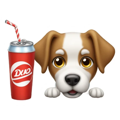 dog drinking a soda sticker