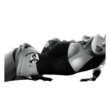 monochrome beauty in lingerie sticker