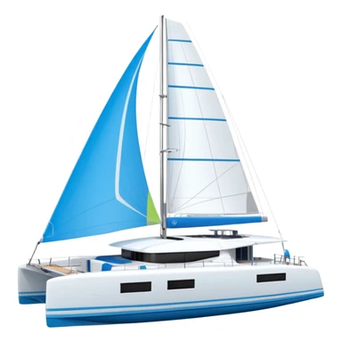make a 50ft catamaran lagoon styled faceing to the right. make the sails patrone 7711 sticker
