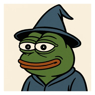 pepe the frog as a wizard, 3D rendered, vibrant colors sticker