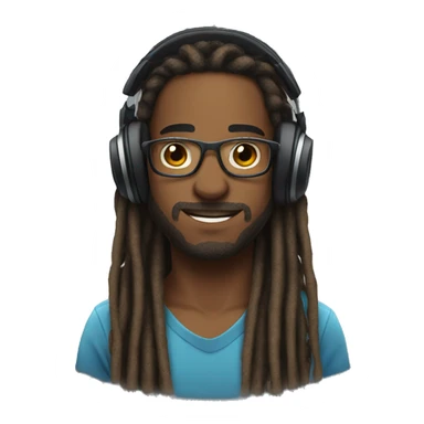 a streamer with dreads and headphones no beard sticker