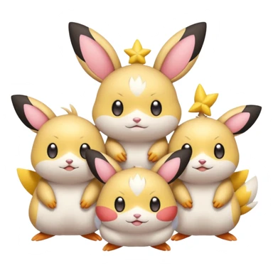 Emolga-Victini-Pichu-Dedenne-Togedemaru-Kirby-fusion sticker