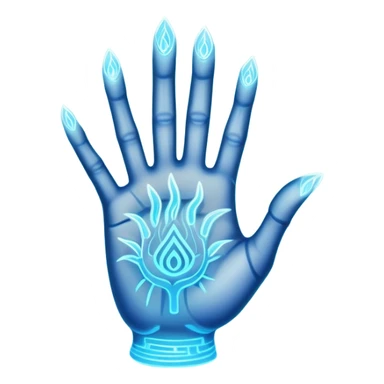 ethereal glowing hand with intricate palm lines and mystical symbols sticker
