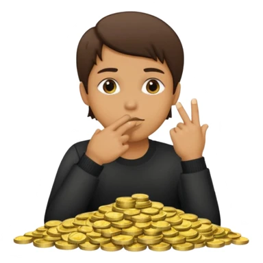 a bank de dinero y una persona haciendo gesto de silencio sticker