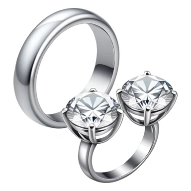 a ring with tow diamonds sticker