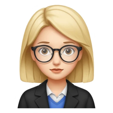 genius girl with glasses sticker