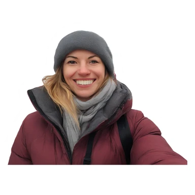 Selfie in front of the snowy Red Square in Moscow  sticker