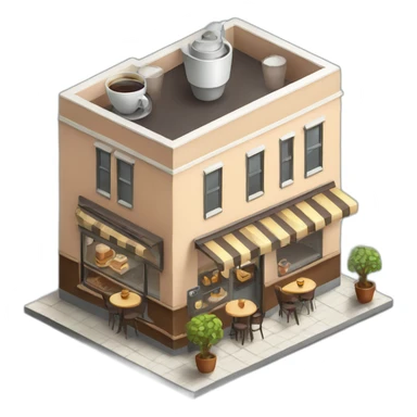 isometric coffee shop sticker