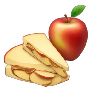 Slices apples with peanut butter  sticker