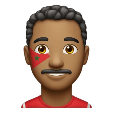 Men with flag of morocco for shirt sticker