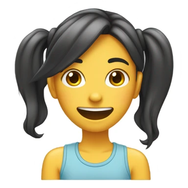 teenage girl flirting tucking hair behind her ear sticker