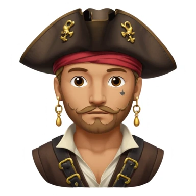 Belted pirate man with earring
 sticker