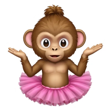 Very ugly monkey wearing a tutu sticker
