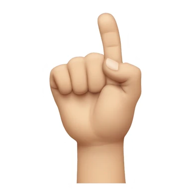 hand sign index finger straight up middle finger at 45 degree angle thumb sticking out closed fist sticker