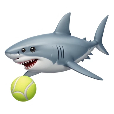 shark with tennis
 sticker
