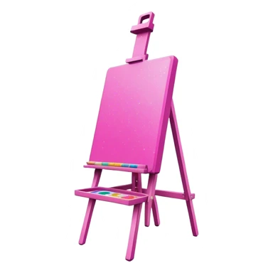 Pink paint easel with glitter  sticker