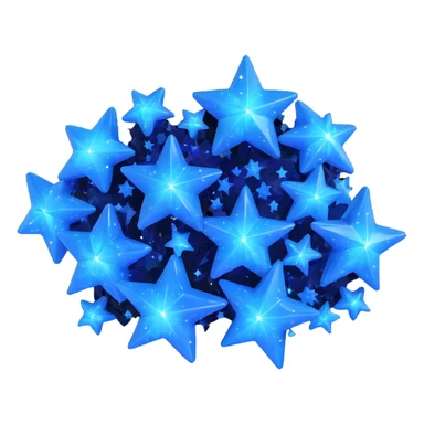 shiny blue cluster of stars and sparkles, twinkling and vibrant, with a magical aura sticker