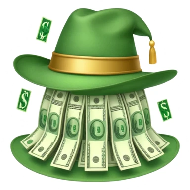 gorro de magia lleno de dolares sticker