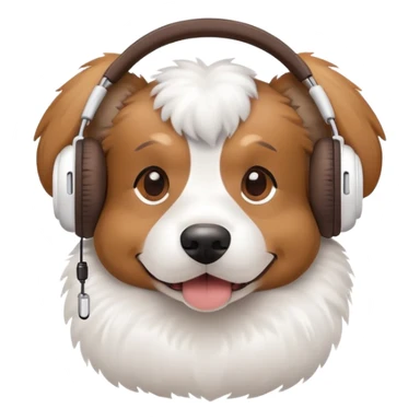 dog wearing airpod max sticker