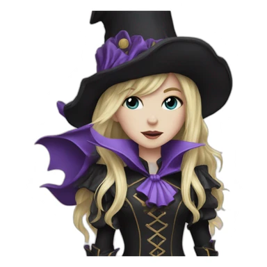 long-hair blond femboy gothic magician sticker