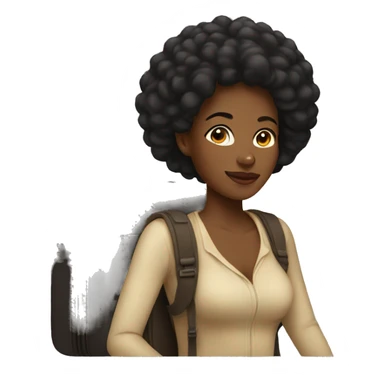 Black woman traveling  sticker
