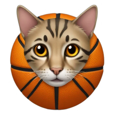cat orange basketball sticker