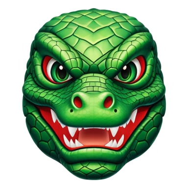 alligator luchador mask with green scales and sharp teeth sticker