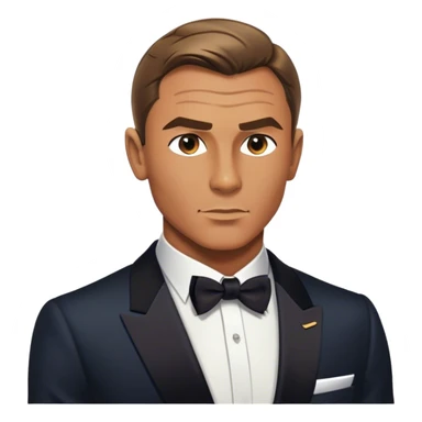 Cinematic Realistic James Bond Pop Culture Emoji, depicted with suave sophistication and dynamic action rendered with crisp details and cinematic lighting that capture his legendary cool. sticker