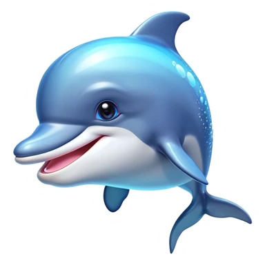 Cinematic Cheeky Dolphin Portrait Emoji, With a playful tilt of its head and a mischievous sparkle in its eyes, showcasing a sleek, shiny body accented by a quirky, animated smile and a cheeky wink, Simplified yet hilariously endearing features, highly detailed, glowing with a vibrant, sassy aquatic glow, high shine, spirited and fun, stylized with an air of quirky marine mischief, soft glowing outline, capturing the essence of a super cute dolphin that looks ready to splash its way into viral fame with playful charm! sticker