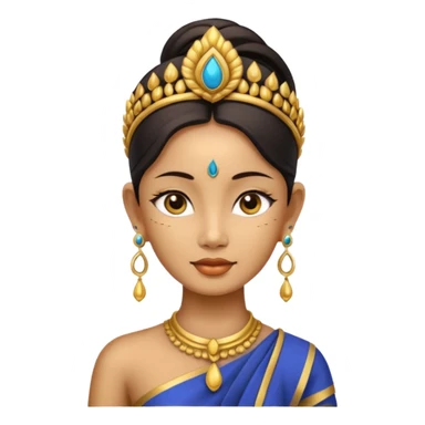 ancient thailand woman with earrring sticker