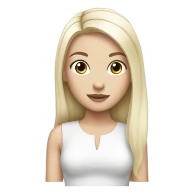 White girl with blaxk hair  sticker