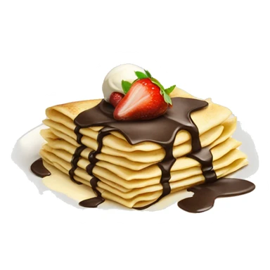 Nutella crepes with vanilla ice cream on top sticker