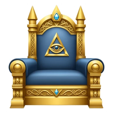 wide big iron gold Illuminati throne ornate and imposing sticker