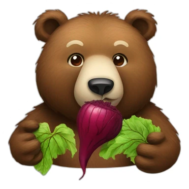 bear eating beet sticker