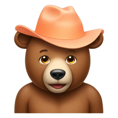 Bear wearing a peach hat sticker