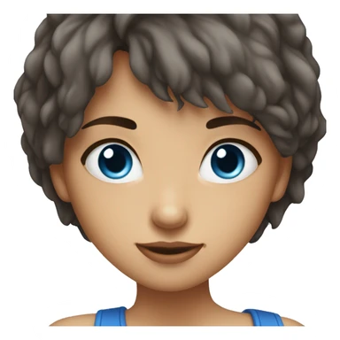 fille brune aux yeux bleu sticker