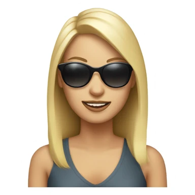white woman with sunglasses at a party sticker