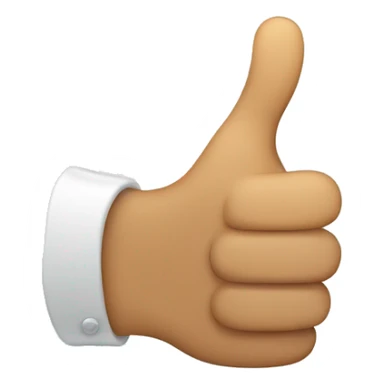 a thumbs up raised half way sticker