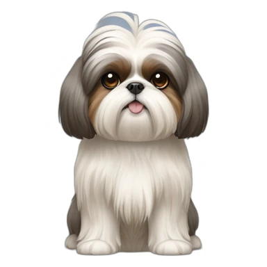 Dog Shih Tzu with long coat full-height  sticker