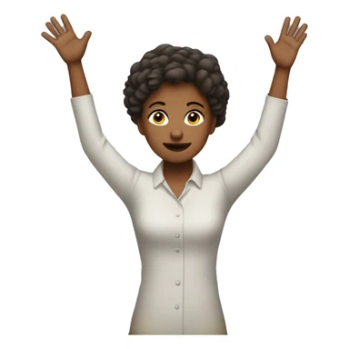 A girl with her hands up because she didn’t do anything  sticker