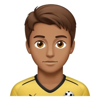 Brown hair give soccer player sticker