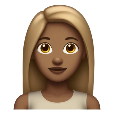 Light brown skin girl with light brown straight hair sticker